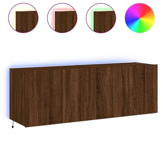 Tv-wandmeubels met LED 2 st 60x35x41 cm bruin eikenkleur 2