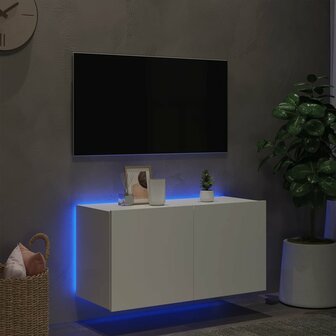 Tv-wandmeubel met LED-verlichting 80x35x41 cm wit 4