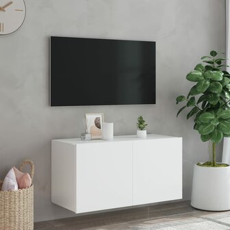 Tv-wandmeubel met LED-verlichting 80x35x41 cm wit 5