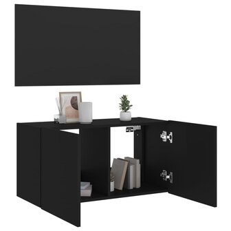 Tv-wandmeubel met LED-verlichting 80x35x41 cm zwart 7