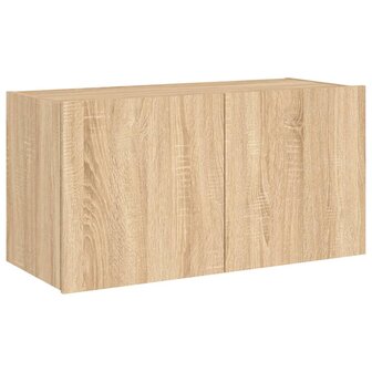 Tv-wandmeubel met LED-verlichting 80x35x41 cm sonoma eikenkleur 3