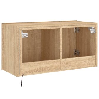 Tv-wandmeubel met LED-verlichting 80x35x41 cm sonoma eikenkleur 11