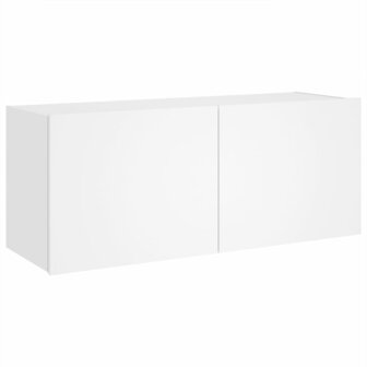 Tv-wandmeubel met LED-verlichting 100x35x41 cm wit 3