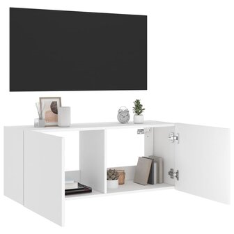 Tv-wandmeubel met LED-verlichting 100x35x41 cm wit 7