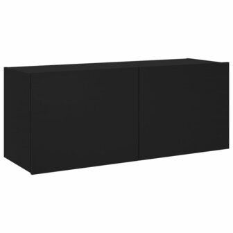 Tv-wandmeubel met LED-verlichting 100x35x41 cm zwart 3