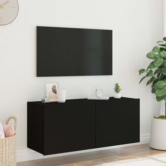 Tv-wandmeubel met LED-verlichting 100x35x41 cm zwart 5