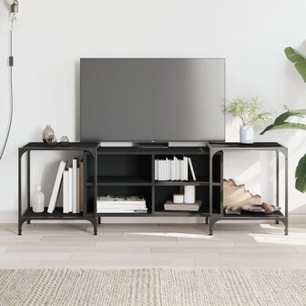 Tv-meubel 153x37x50 cm bewerkt hout zwart 1