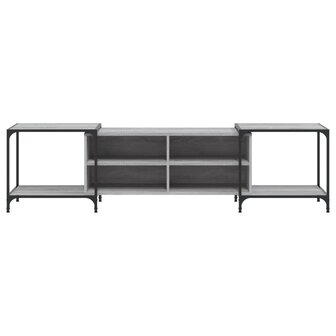 Tv-meubel 203x37x50 cm bewerkt hout grijs sonoma eikenkleurig 4