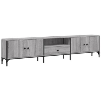 Tv-meubel met lade 200x25x44 cm bewerkt hout grijs sonoma eiken 2