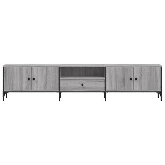 Tv-meubel met lade 200x25x44 cm bewerkt hout grijs sonoma eiken 6