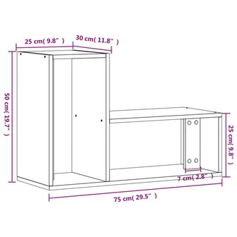 Tv-meubelen 2 st 75x30x50 cm bewerkt hout wit 12