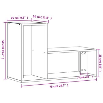 Tv-meubelen 2 st 75x30x50 cm bewerkt hout zwart 12