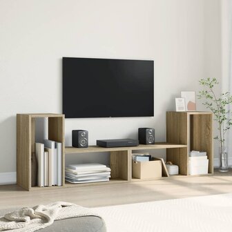 Tv-meubelen 2 st 75x30x50 cm bewerkt hout sonoma eikenkleurig 3