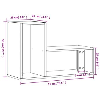 Tv-meubelen 2 st 75x30x50 cm bewerkt hout gerookt eikenkleurig 12