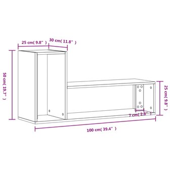 Tv-meubelen 2 st 100x30x50 cm bewerkt hout bruin eikenkleurig 12