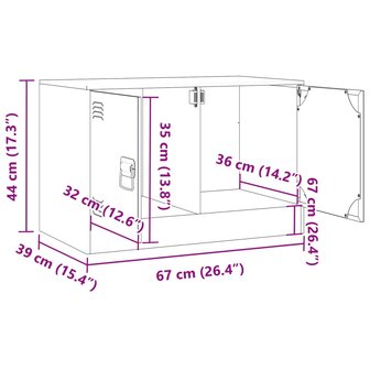 Tv-meubel 67x39x44 cm staal mosterdgeel 12