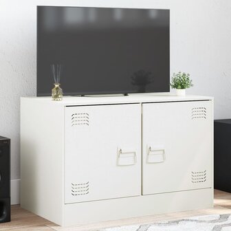 Tv-meubel 67x39x44 cm staal wit 1