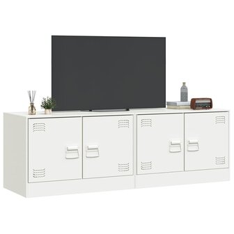 Tv-meubelen 2 st 67x39x44 cm staal wit 4