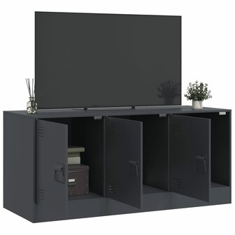 Tv-meubel 99x39x44 cm staal antracietkleurig 4