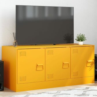 Tv-meubel 99x39x44 cm staal mosterdgeel 1