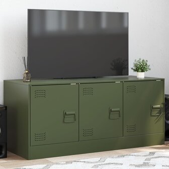 Tv-meubel 99x39x44 cm staal olijfgroen 1