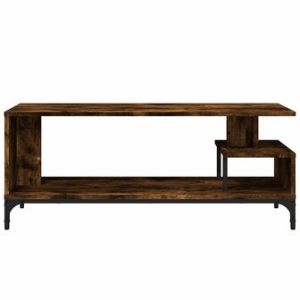 Tv-meubel 102x40x41 cm hout en gepoedercoat staal gerookt eiken 5