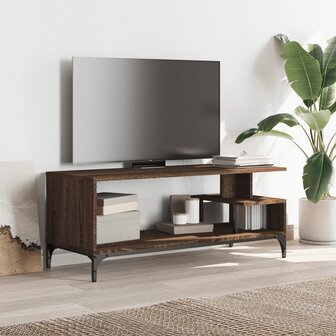 Tv-meubel 102x40x41 cm hout en gepoedercoat staal bruineiken 3