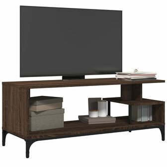 Tv-meubel 102x40x41 cm hout en gepoedercoat staal bruineiken 4