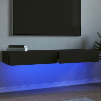 Tv-meubelen 2 st met LED-verlichting 60x35x15,5 cm zwart 1