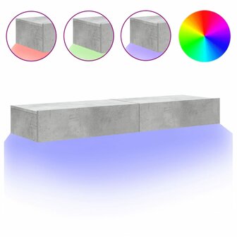 Tv-meubels met LED-verlichting 2 st 60x35x15,5 cm betongrijs 2