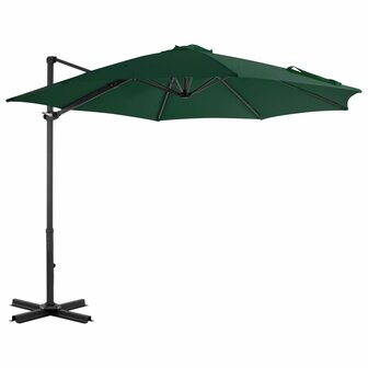 Parasol met draagbare voet groen 2