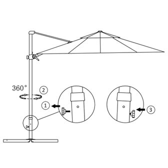 Parasol met draagbare voet taupe 12