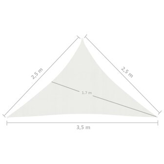 Zonnezeil 160 g/m&sup2; 2,5x2,5x3,5 m HDPE wit 6