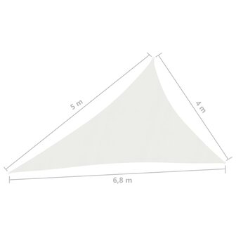 Zonnezeil 160 g/m&sup2; 4x5x6,8 m HDPE wit 6