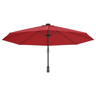 Wandparasol met LEDs 290 cm felrood 6