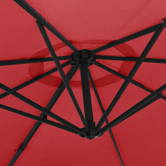 Wandparasol met LEDs 290 cm felrood 8