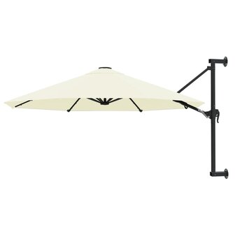 Wandparasol met metalen paal 300 cm zandkleurig 1