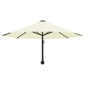 Wandparasol met metalen paal 300 cm zandkleurig 4