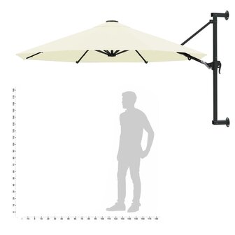 Wandparasol met metalen paal 300 cm zandkleurig 9