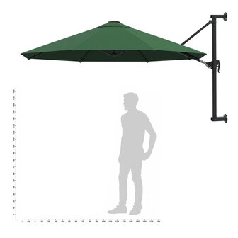 Wandparasol met metalen paal 300 cm groen 9