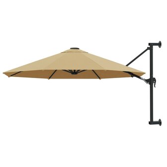 Wandparasol met metalen paal 300 cm taupe 1