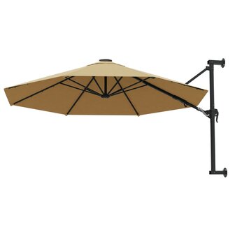 Wandparasol met metalen paal 300 cm taupe 3