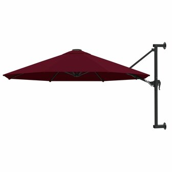 Wandparasol met metalen paal 300 cm bordeauxrood 1