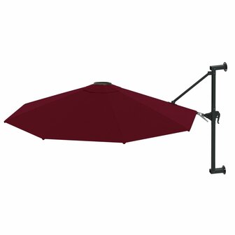 Wandparasol met metalen paal 300 cm bordeauxrood 2