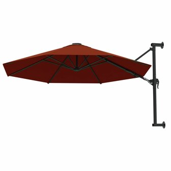 Wandparasol met metalen paal 300 cm terracottakleurig 3