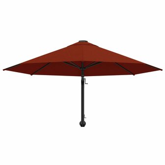 Wandparasol met metalen paal 300 cm terracottakleurig 4