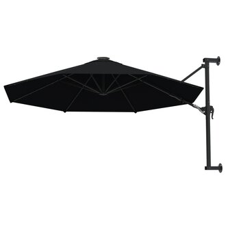 Wandparasol met metalen paal 300 cm zwart 3