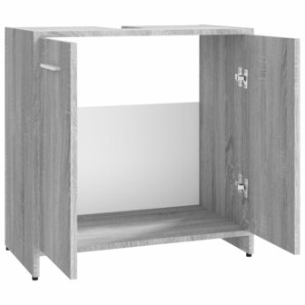 Badkamerkast 60x33x60 cm bewerkt hout grijs sonoma eikenkleurig 6