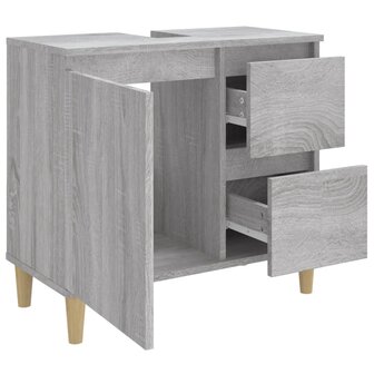 Badkamerkast 65x33x60 cm bewerkt hout grijs sonoma eikenkleurig 6