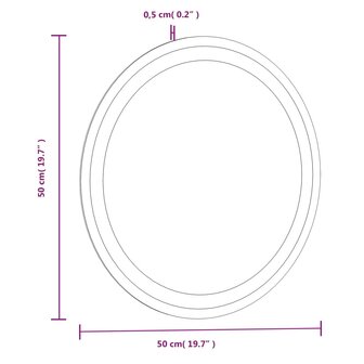 Badkamerspiegel LED rond 50 cm 12